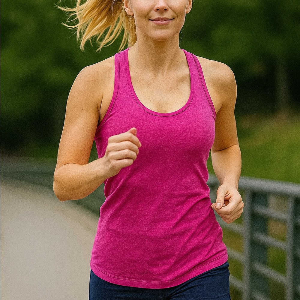 Lululemon Heathered Pink Racer Back Tank Top